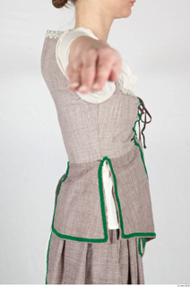  Photos Medieval Maid Woman in cloth dress 1 Medieval Clothing Medieval Maid grey dress upper body 0006.jpg
